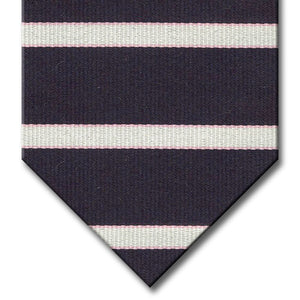 Navy with Pink and Silver Stripe Tie