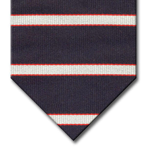 Navy with Burgundy and Silver Stripe Tie