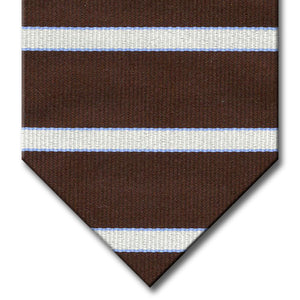 Dark Brown with Light Blue and Silver Stripe Tie