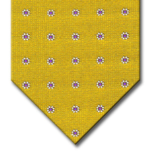 Gold with Purple and Silver Floral Pattern Tie