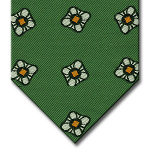 Green with Silver and Gold Floral Pattern Tie