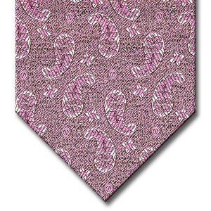 Pink with Silver Paisley Pattern Custom Tie