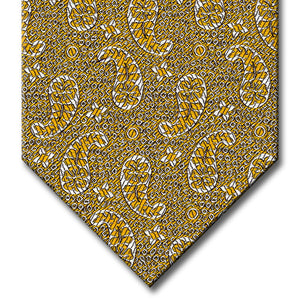 Gold with Silver Paisley Pattern Custom Tie
