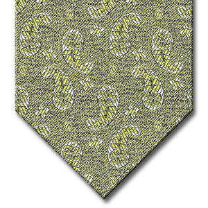 Olive with Silver Paisley Pattern Tie