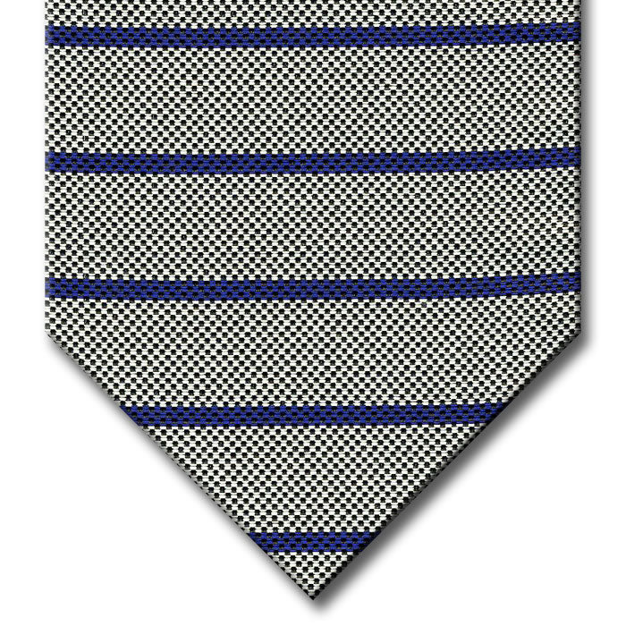 Silver with Navy Stripe Tie