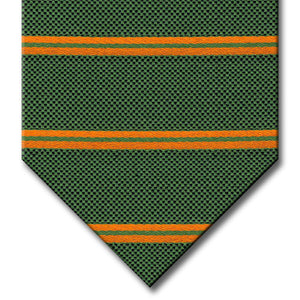 Green with Orange Stripe Custom Tie