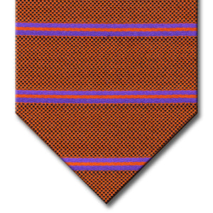 Orange with Purple Stripe Custom Tie