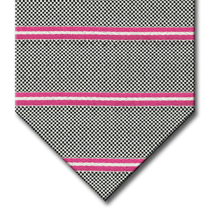 Silver with Pink Stripe Custom Tie