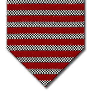 Red and Silver Stripe Custom Tie