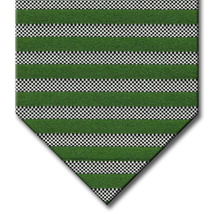 Green and Silver Stripe Custom Tie