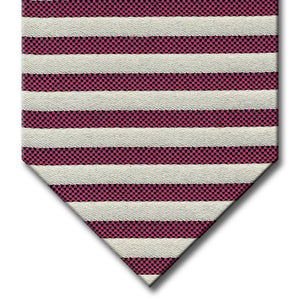 Silver and Pink Stripe Tie
