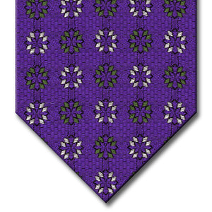 Purple with Green and Silver Medallion Custom Tie