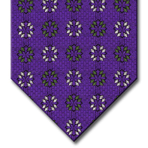 Purple with Green and Silver Medallion Tie