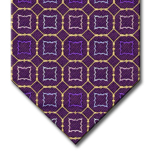 Purple and Gold with Lavender and Blue Medallion Custom Tie