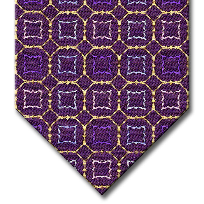 Purple and Gold with Lavender and Blue Medallion Custom Tie