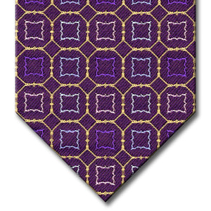 Purple and Gold with Lavender and Blue Medallion Tie
