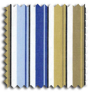 Shades of Blue and Tan Stripe Broadcloth Custom Dress Shirt