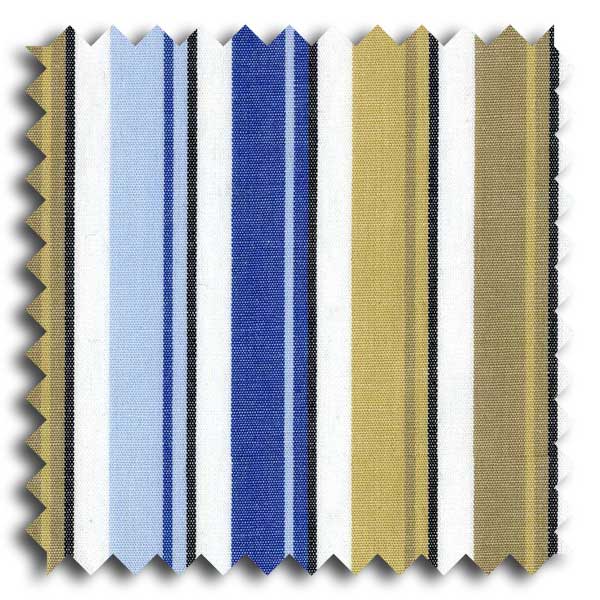 Shades of Blue and Tan Stripe Broadcloth Custom Dress Shirt