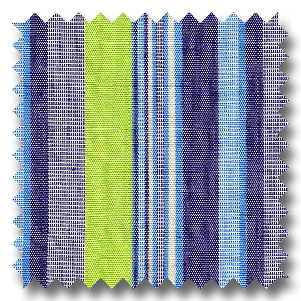 Green, Blue and Multiple Stripe Poplin - Custom Dress Shirt