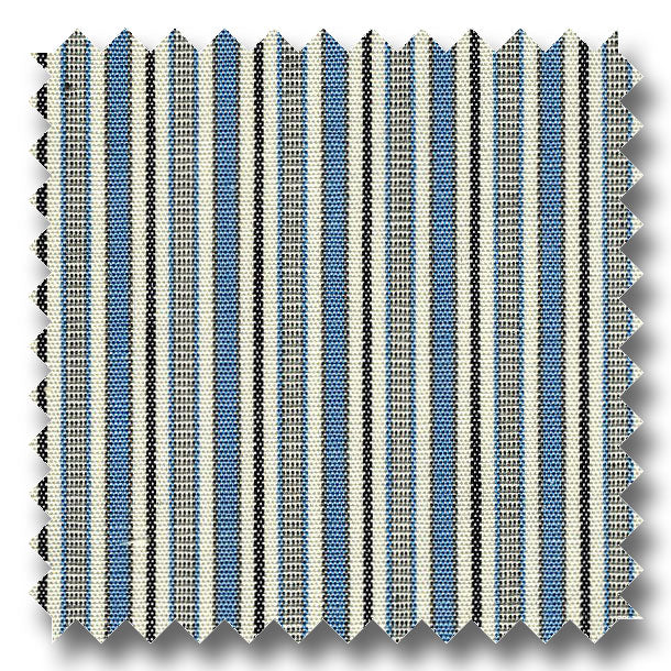 Blue, Gray and Multiple Stripe Poplin - Custom Dress Shirt