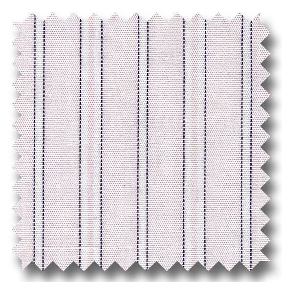 Stripe Poplin Pink, White and Navy - Custom Dress Shirt