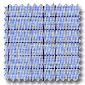 Blue and Multiple Graph Plaid Poplin - Custom Dress Shirt